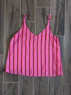 Cotton On Pink Striped Tank Top Cami Size M Sleeveless Flowy Summer Top